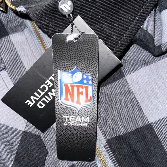 NFL Washington Commanders Black and Gray Checkered Jacket - Picture 6 of 6